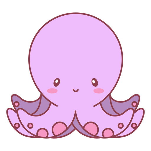Kawaii purple octopus PNG Design