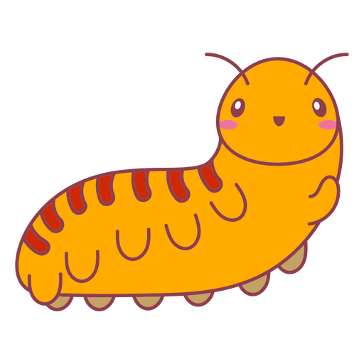 Ciempiés amarillo kawaii Diseño PNG