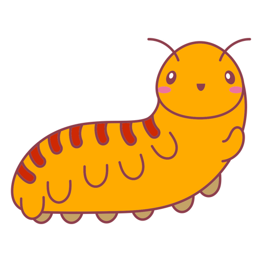 Kawaii yellow centipede PNG Design