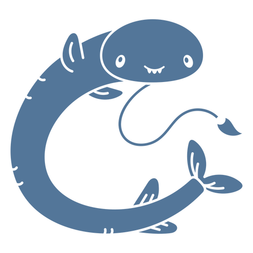 Peixe salamandra Kawaii com cauda Desenho PNG