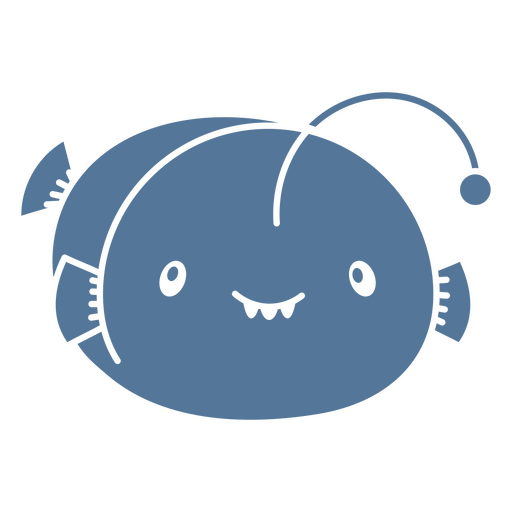 Blauer Kawaii-Fisch-Seeteufel PNG-Design