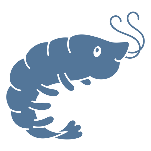 Simple blue shrimp cut out PNG Design
