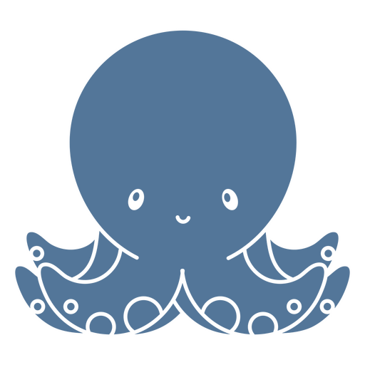 Cute blue octopus cut out PNG Design