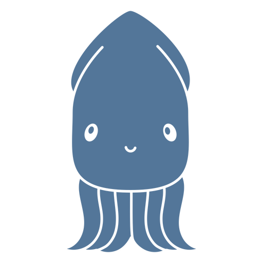 Calamar azul simple cortado Diseño PNG
