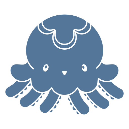 Smiling octopus cut out PNG Design