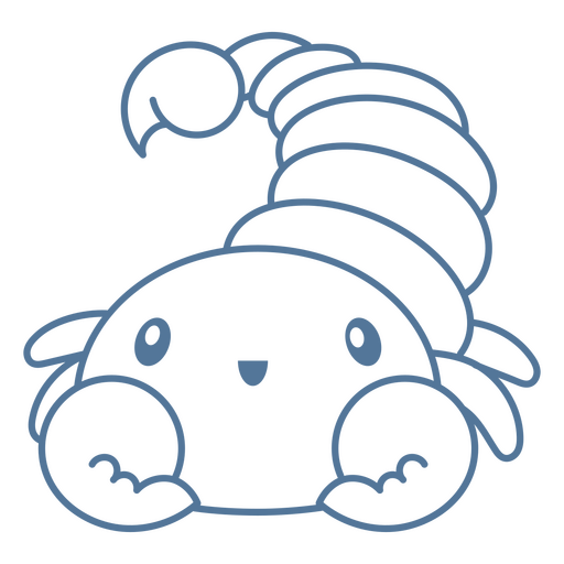Kawaii lobster for coloring PNG Design