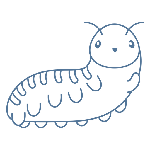 Blauer Tausendfüßler kawaii PNG-Design