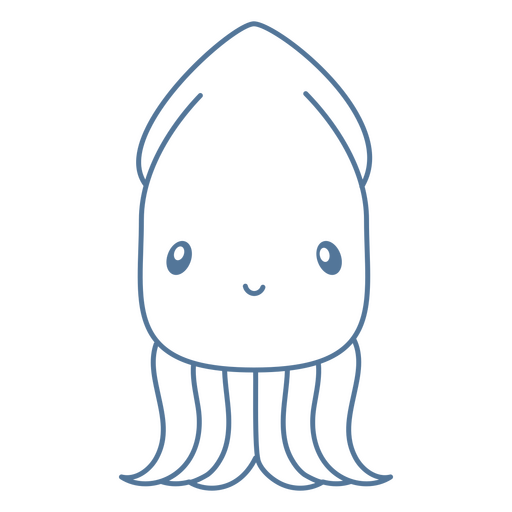 Smiling octopus stroke PNG Design