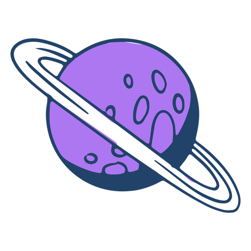Saturn purple cartoon PNG Design