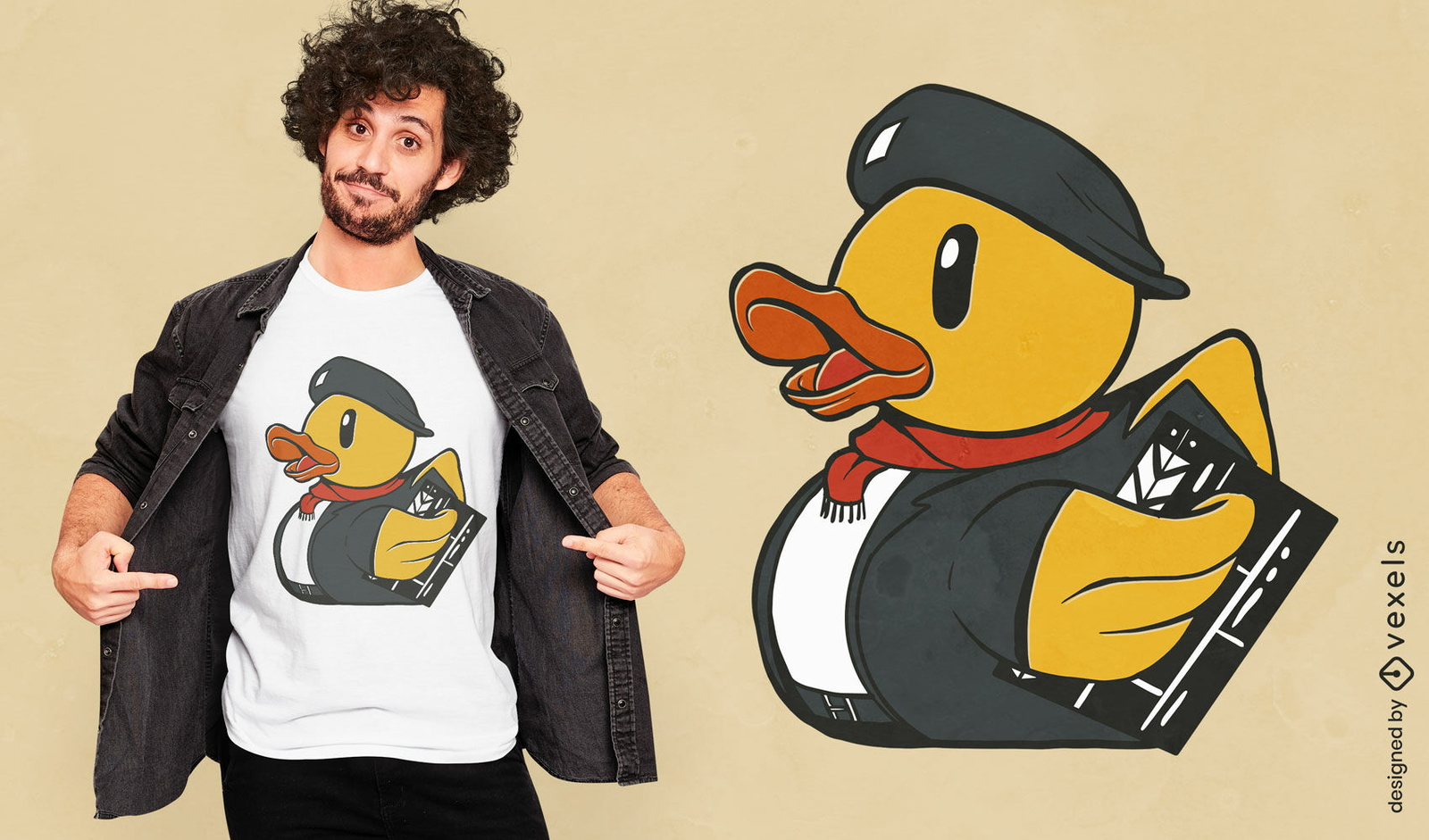 Diseño de camiseta de pato de goma de director de cine