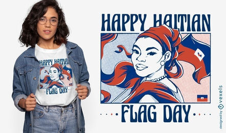 Haitian woman flag day t-shirt design