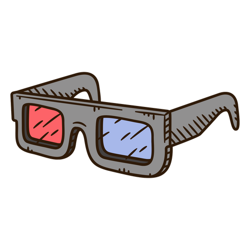 Vintage 3D movie glasses PNG Design