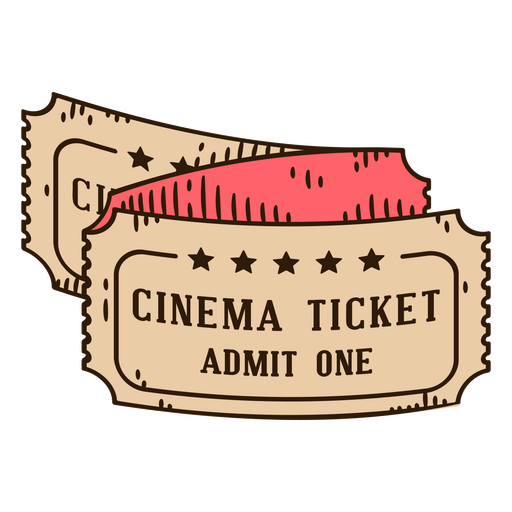 Vintage-Tickets für das Kino PNG-Design
