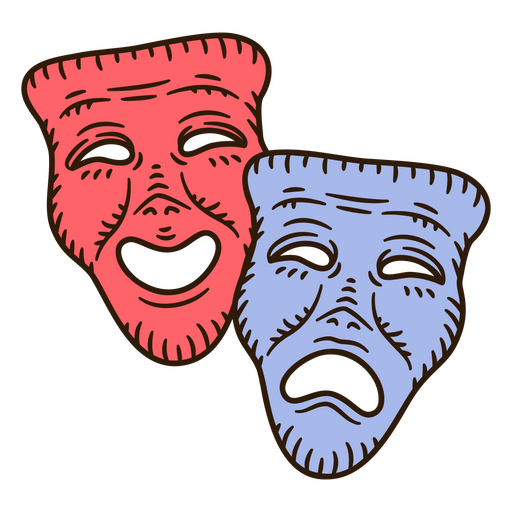 Fröhliche und traurige Theatermaske PNG-Design