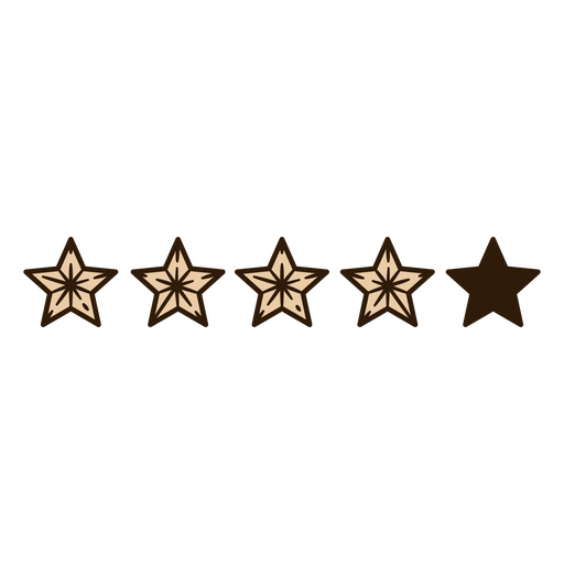 Four out of five stars PNG Design