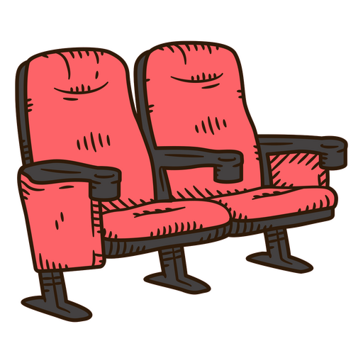Dois assentos vermelhos do teatro Desenho PNG