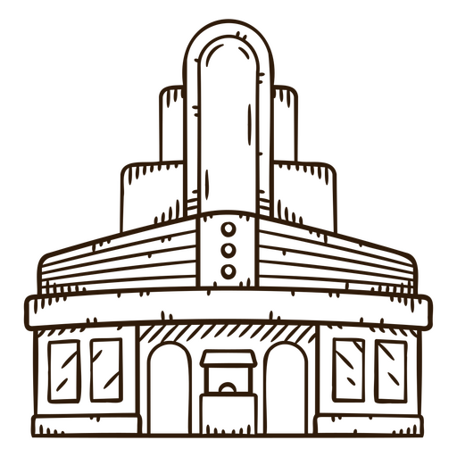 Fassade des alten Kinogebäudes PNG-Design