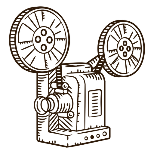 Traço de câmera de filmagem antiga Desenho PNG