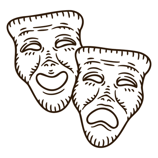 Happy & sad cinema masks PNG Design
