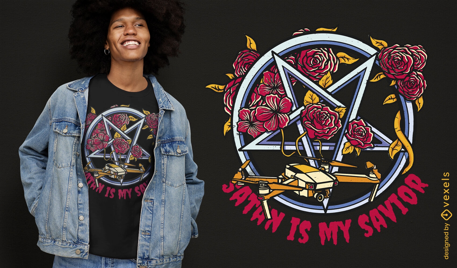 Satan-Pentagramm-T-Shirt-Design
