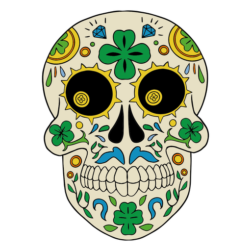 Catrina mit viel Glücksthema PNG-Design