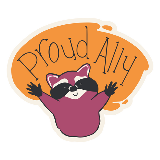 Proud ally funny badge PNG Design