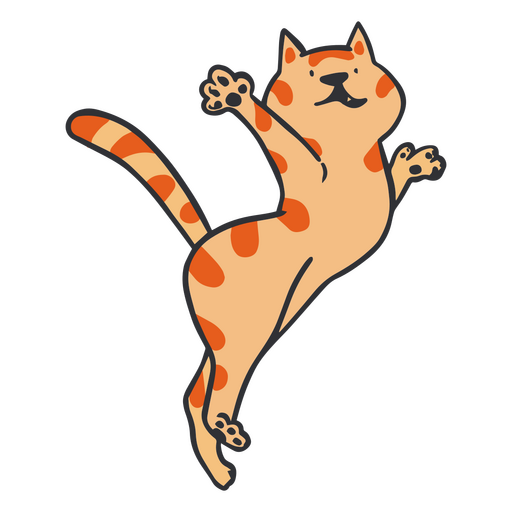 Cartoon cat jumping PNG Design
