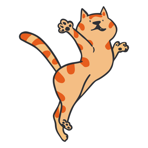 Gato de dibujos animados saltando Diseño PNG