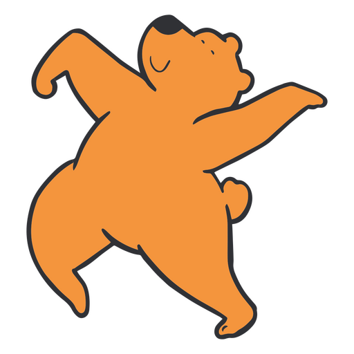 Gracioso oso grizzly bailando Diseño PNG