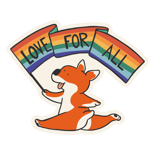 Corgi amor por toda a bandeira do arco-íris Desenho PNG