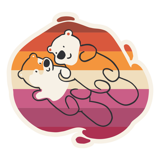 Sticker with two lesbian bears on it PNG Design