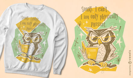 Reading owl t-shirt design