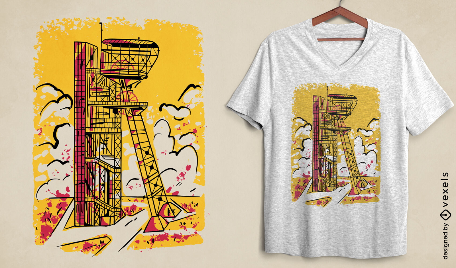 T-Shirt-Design für Gebäude des Schlesischen Museums