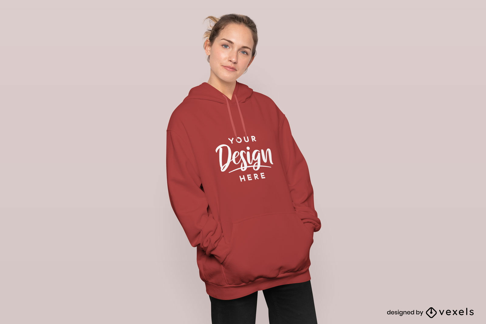 Hände in Taschen Hoodie Mockup