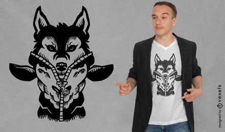 Wolf disguised as sheep t-shirt design
