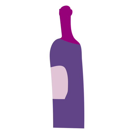 Botella de vino morada plana Diseño PNG