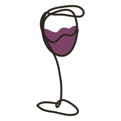 Línea continua de copas de vino Diseño PNG