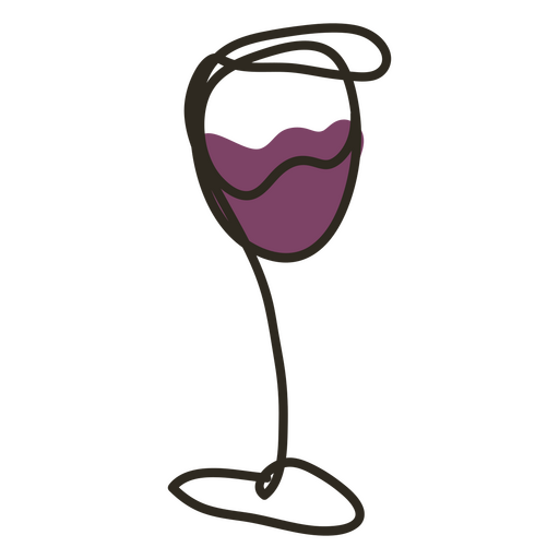 Linha contínua de copo de vinho Desenho PNG