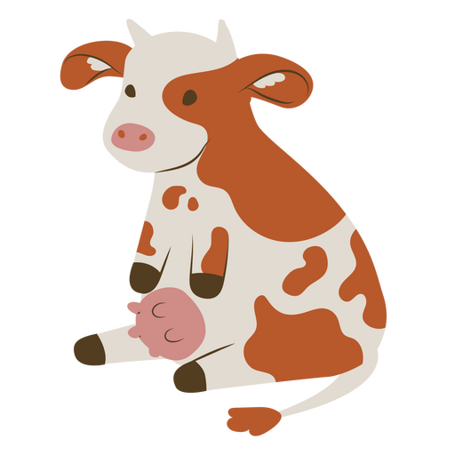 Cartoon cow sitting PNG Design