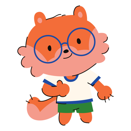 Cartoon-Bär mit Brille und Hemd PNG-Design