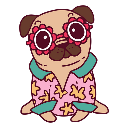 Pug Glasses/Sunglasses Case - Cartoon