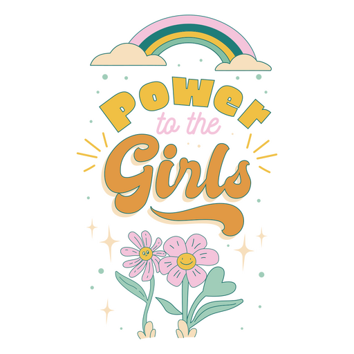 Blumenschriftzug ?Power to the Girls?. PNG-Design