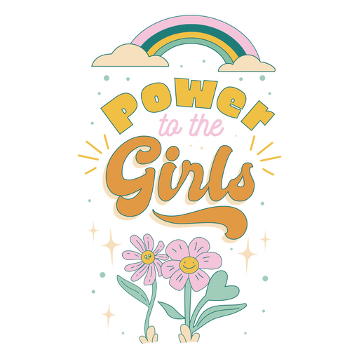 Poder para las letras florales de las chicas. Diseño PNG