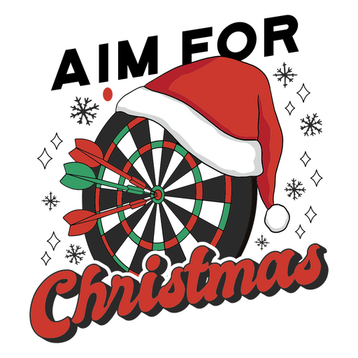 Logotipo de dardos de Natal com chap?u de Papai Noel Desenho PNG