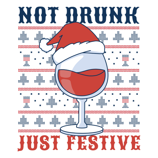 Não bêbado, apenas vinho festivo de Natal Desenho PNG