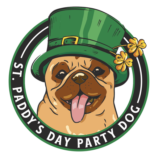 St. Patrick&#39;s Day Partyhund PNG-Design
