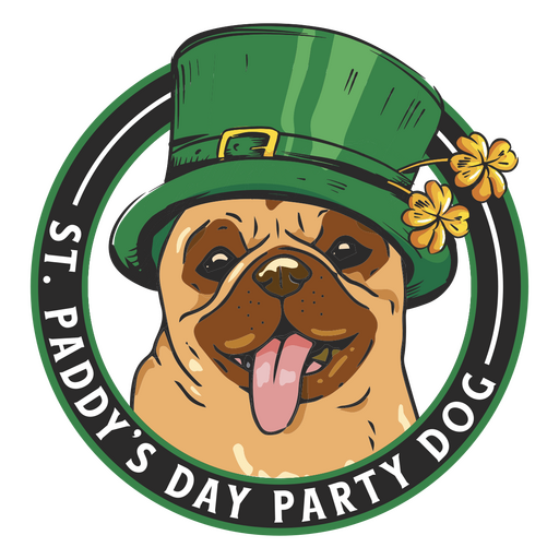 St patrick's day party dog PNG Design