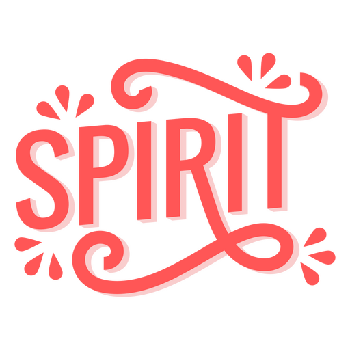 The word spirit in red lettering PNG Design