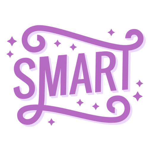 The word smart in purple lettering PNG Design
