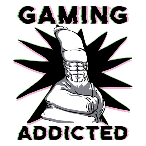 Gaming addicted finger abs PNG Design